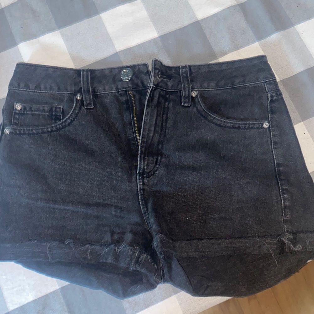 Garage denim mom short - black